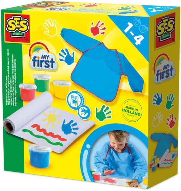 Min första - Min första fingerfärgsset med ett förkläde - SES CREATIVE
