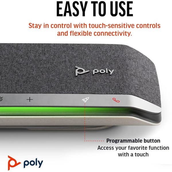 Smart högtalare - POLY - Sync 40 - USB-A/USB-C & Bluetooth - Uppladdningsbart batteri - IP64