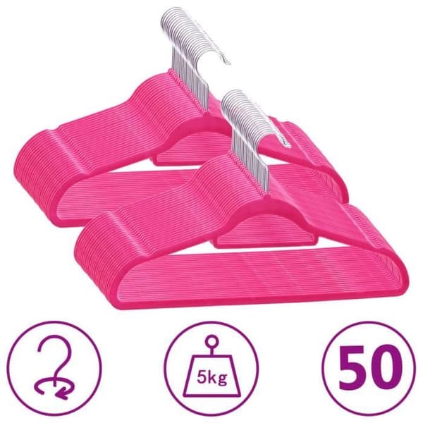 Antislip galgar - vidaXL - 50 st - Rosa - Sammet - 360 grader roterande
