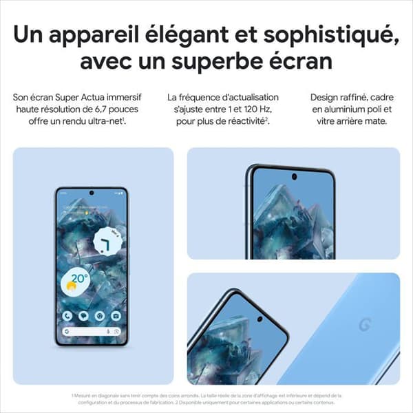 Smartphone - GOOGLE - Pixel 8 Pro - 6.7" - 5G - Dubbel SIM - 512 Go Svart