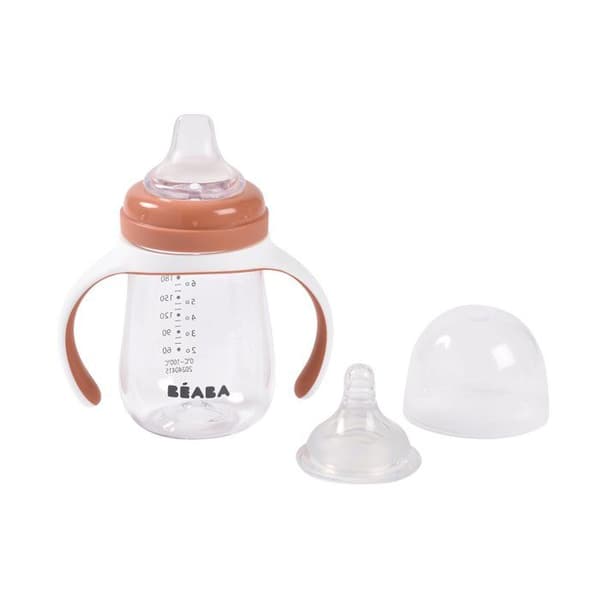 Lärflaska 2-i-1 - BEABA - 210 ml - Terracotta