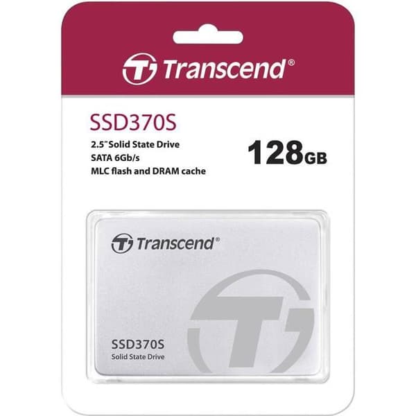 TRANSCEND SSD370 intern solid state-enhet - 128 GB - 2,5" SATA3 MLC - stötsäker och vibrationsdämpande
