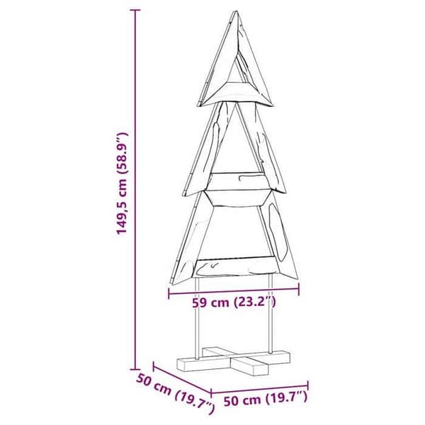 vidaXL Julgran med stöd Brun 149,5 cm Solid teakträ 42017928