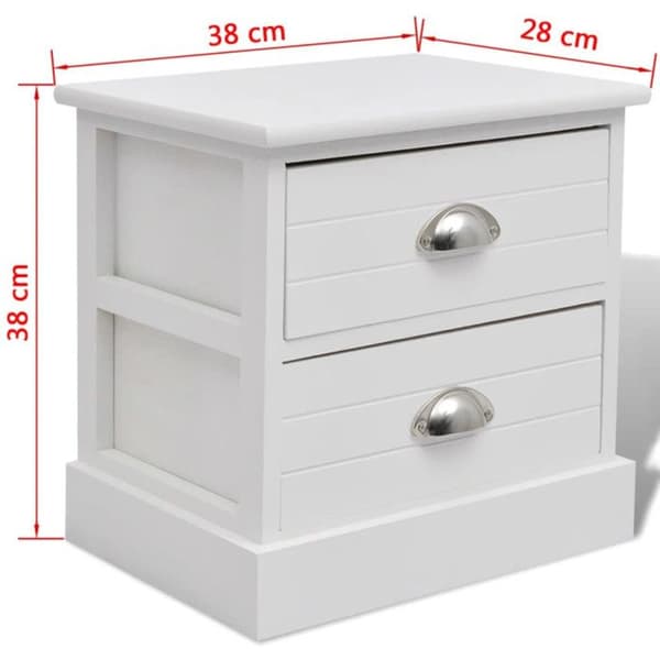 vidaXL Sängbord 2 st Vit