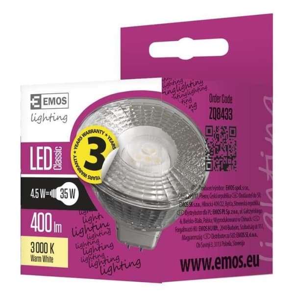 Ampull - EMOS - ZQ8433 - Varm vit - Transparent - A+ - 12 V