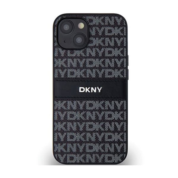Smartphonefodral - DKNY - iPhone 15/14/13 - Läder - Mono Stripe - Metallisk logotyp