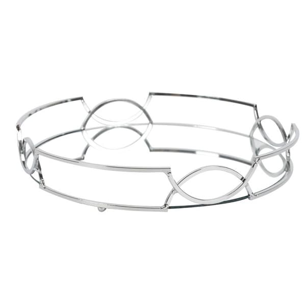Plateau - HEM DECO FABRIK - Spegel - Silverfärgad - Rund - D30 cm