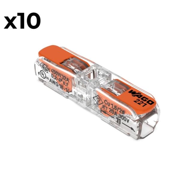 Förpackning med 10 Inline terminaler serie 221 - Wago