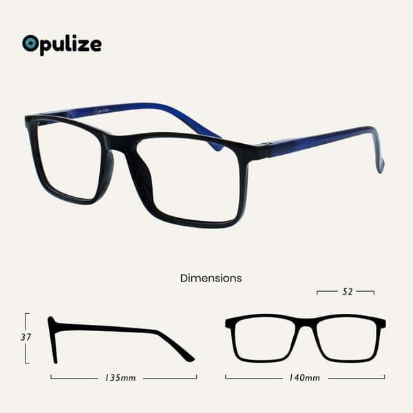 Opulize Pack med 5 unisex läsglasögon stora +1,00 - hållbara rektangulära bågar