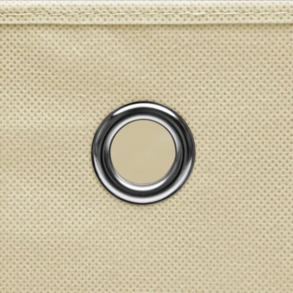 vidaXL Förvaringsboxar med lock 4 st Kräm 32x32x32 cm Tyg