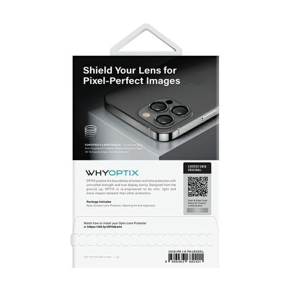 Applicator - UNIQ - iPhone 14 - Aluminium - Silverglas - Lätt 0,06 kg