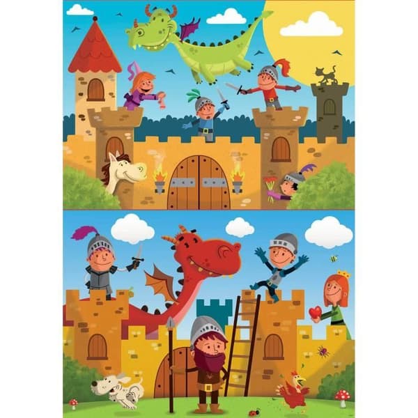 Dragons Knights Puzzle - EDUCA - 96 bitar - Fantasy - Barn 4 år+