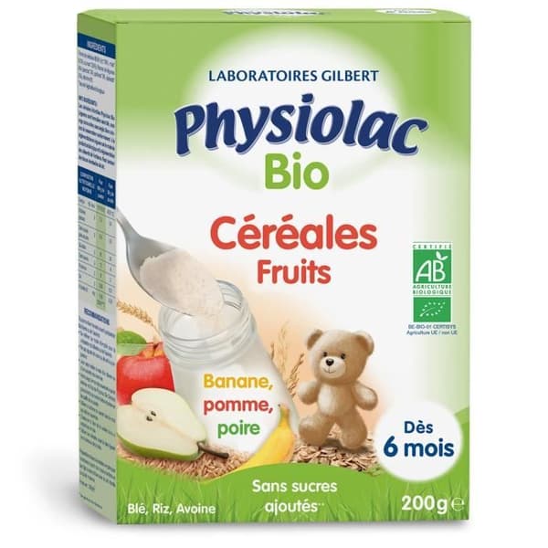 Physiolac Bio Cerealier Frukter +6m 200g