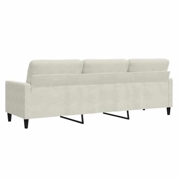 vidaXL 3-sitssoffa Creme 210 cm Sammet 4007652