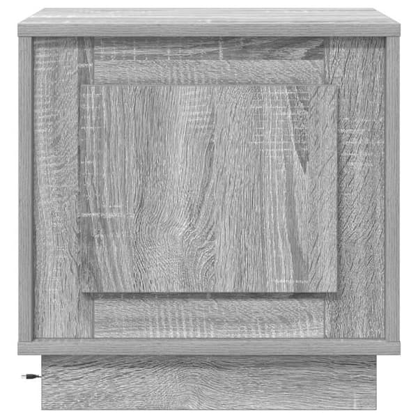 Sängbord - Grå Sonoma - 1 låda - LED - 44x34,5x45 cm