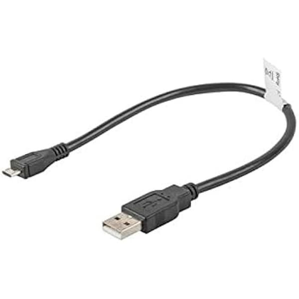 USB 2.0-kabel - LANBERG - Micro USB B till USB A - 0,3 m - Svart - Plug and Play