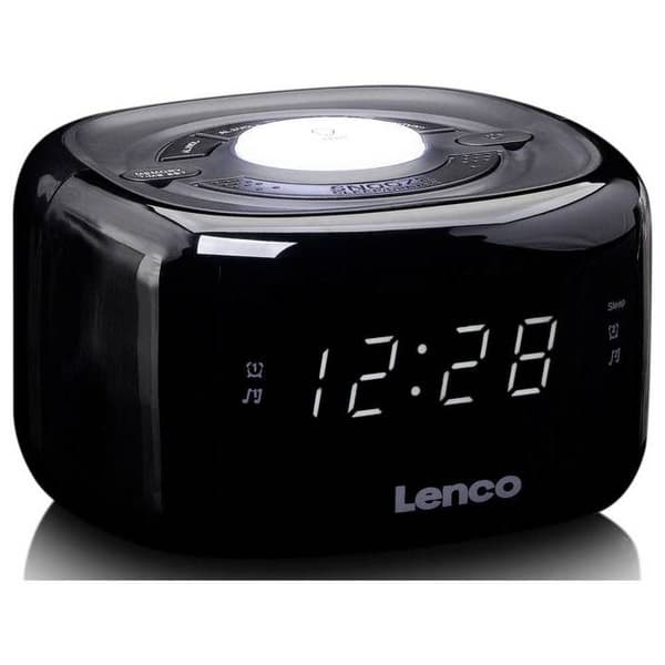 Lenco CR-12BK väckarklocka svart