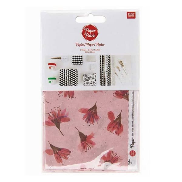 Azalea blommigt lapppapper - Rosa - 30 x 42 cm