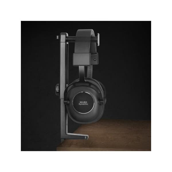 Support för headset - Mars Gaming - MHH2 - Justerbar höjd - Dubbelhook-installation - Svart