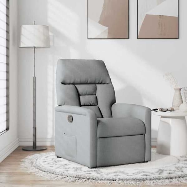 vidaXL Recliner Grå Tyg 4015542