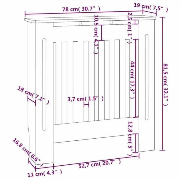 vidaXL Radiatoröverdrag, Radiatorlock, Radiatorhölje Vardagsrum Sovrum Hem 325562