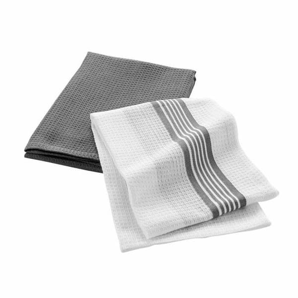 Set med 2 Handdukar Bikupa "Grand Chef" 50x70cm Vit & Grå