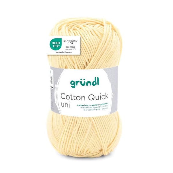 Garnboll - Äggskal - 152 - 100% bomull - 3/4 mm - Gründl - Cotton Quick Uni