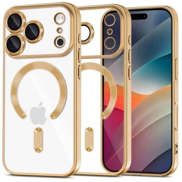 Coque - Tech-Protect MagFlex - iPhone 17 Pro - Transparent guld - Modern skydd