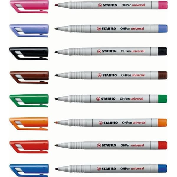 Marker - STABILO - OHPen - Set of 10 - Black - Medium tip - Non-permanent ink