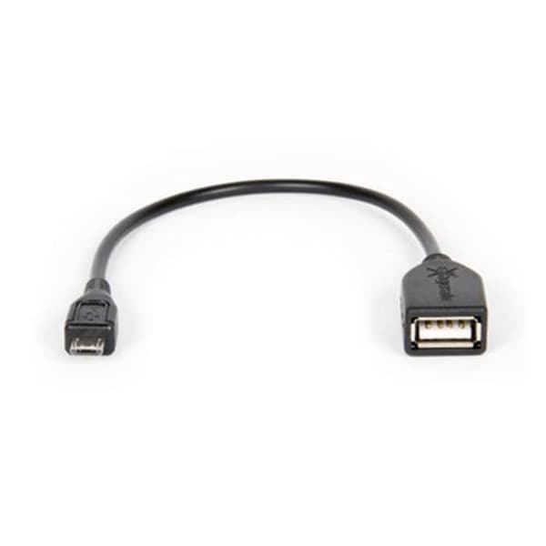 USB-kabel - HAMLET - Micro USB-USB M-F - 0,15 m - Svart - USB 2.0
