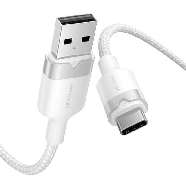 USB 2.0 A till USB-C - VENTION - 2 m - 3A - Vit - Snabb datatransfer