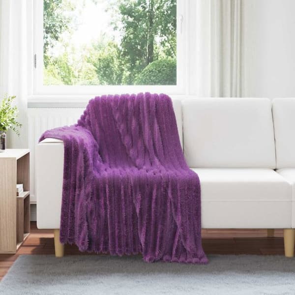 Täckning - VIDAXL - Pläd - Lila - 150 x 130 cm - Polyesterfleece