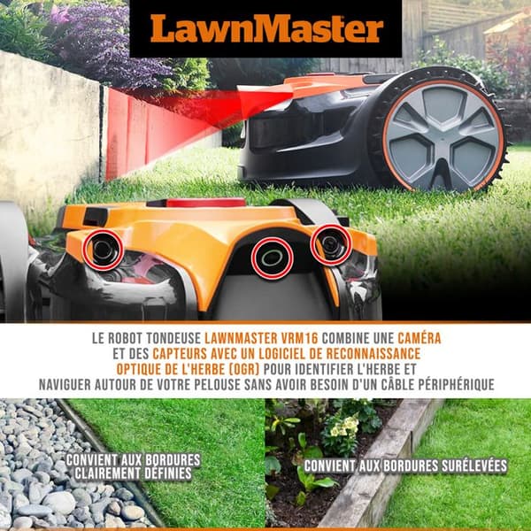 Robotgräsklippare autonom - LAWNMASTER - VRM16 - 24 V - 16 cm - Trådlös perimeter