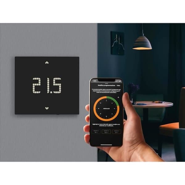 Wi-Fi elektronisk termostat - Vimar - 02912.G - Fjärrkontroll - Programmerbar - Svart