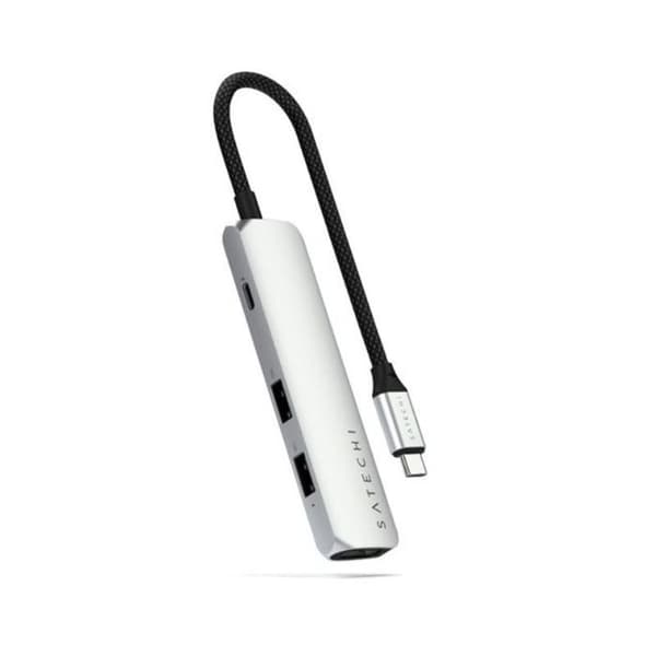 Hub USB-C Multiport - Satechi - Silver - 4K HDMI - 10Gbps - Power Delivery 100W