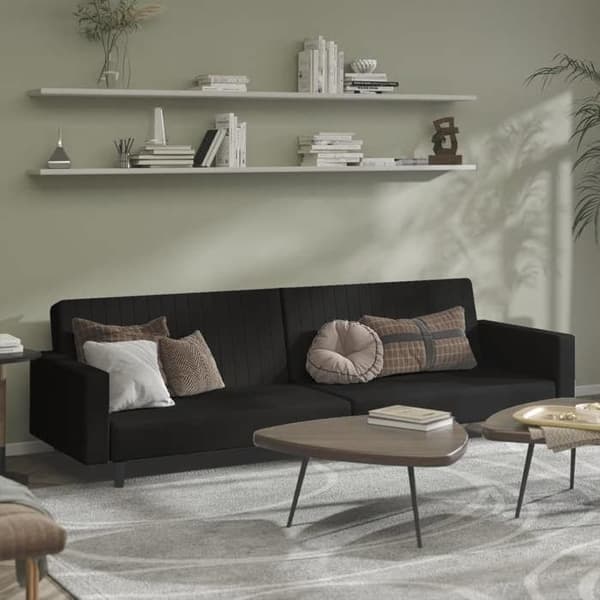 vidaXL 2-sits bäddsoffa Black Velvet 375943