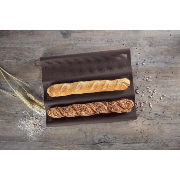 LURCH Set med 3 baguetteformar - 28,5 x 19 cm - Brun