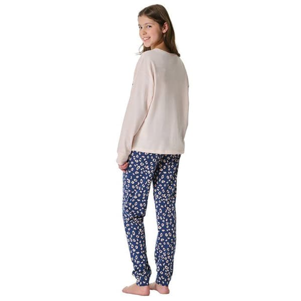 Pyjamaset - SCHIESSER - Lång pyjamas - Ren ekologisk bomull - Mönstrad - Elastisk midja och kanter