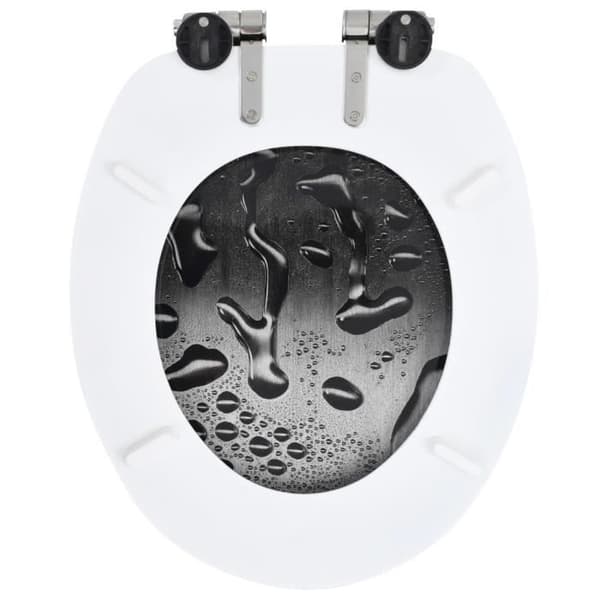 vidaXL Toalettsits MDF Soft Close Lock Water Drops