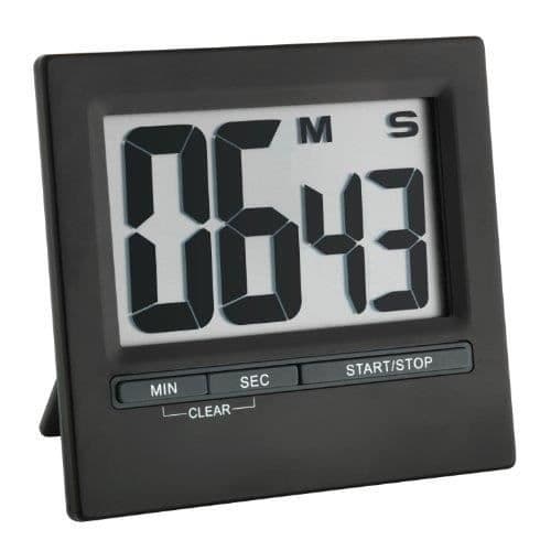 Timer/Timer - TFA DOSTMANN - 38.2013.01 - Stort Skärm - Svart Aluminium - Minnefunktion