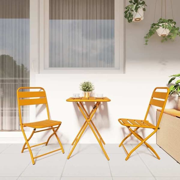 vidaXL Fällbar trädgårdsstol 2 st Senap 42 x 52 x 82 cm 42002939