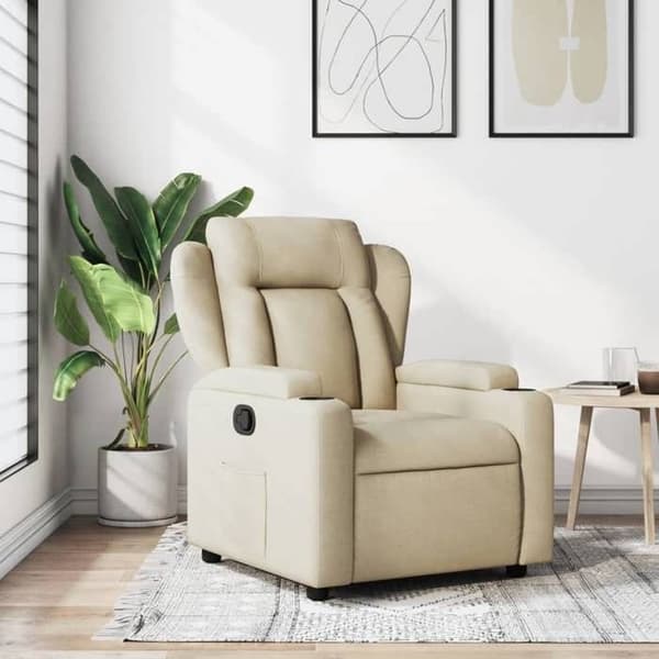 vidaXL Fåtölj i krämfärgad tyg 3205567