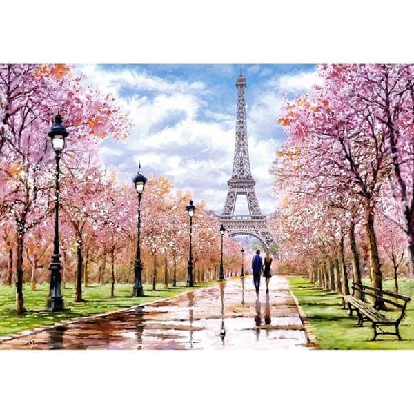 Pussel 1000 bitar: En romantisk promenad i Paris