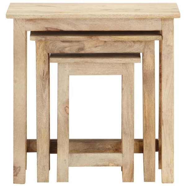 vidaXL Gigognetabeller 3 st Solid mangoträ 287489