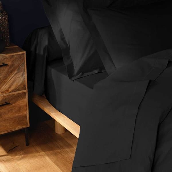 Drap Housse "Lina" 90x190cm Svart