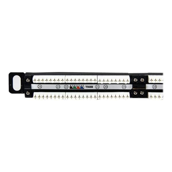 24-portars Cat5e patchpanel - STARTECH - Rackmontering - Färgkod T568A/B