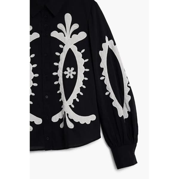Långärmad blus dam Desigual Flora