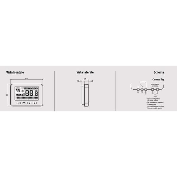 Termostat - Vemer SpA - VE725800 - LCD-skärm - Veckoprogrammering - Elektrisk