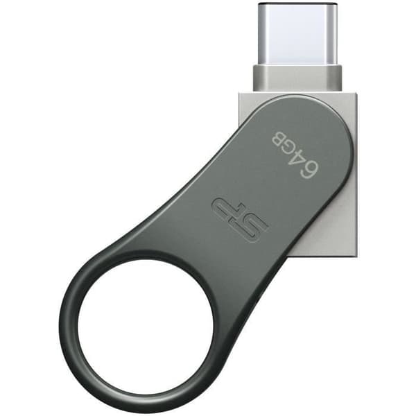 SILICON POWER C80 USB 3.0 Flash Drive - 64 GB - Silver
