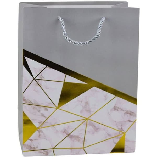 PRESENTFPÅSE Lean Presentpåse geometriska mönster marmor 23 x 18 x 10,5 cm